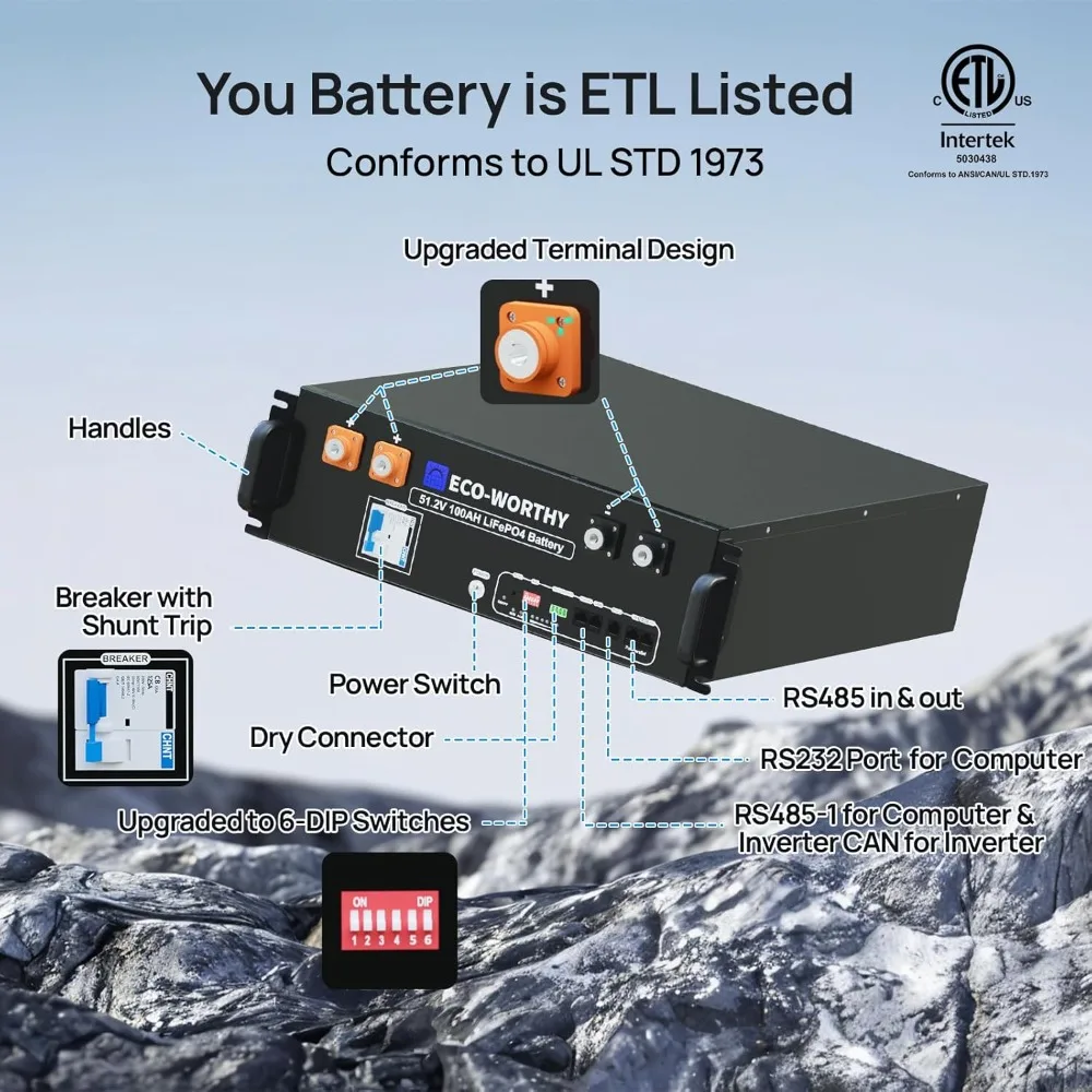48V 100Ah LiFePO4 Lithium Batt - Energy Storage Rack recension och pris