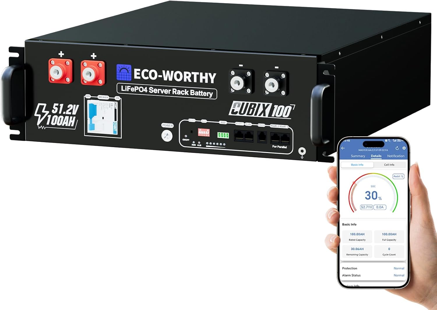 100Ah LiFePO4  Built In Blueto - Energy Storage Rack recension och pris