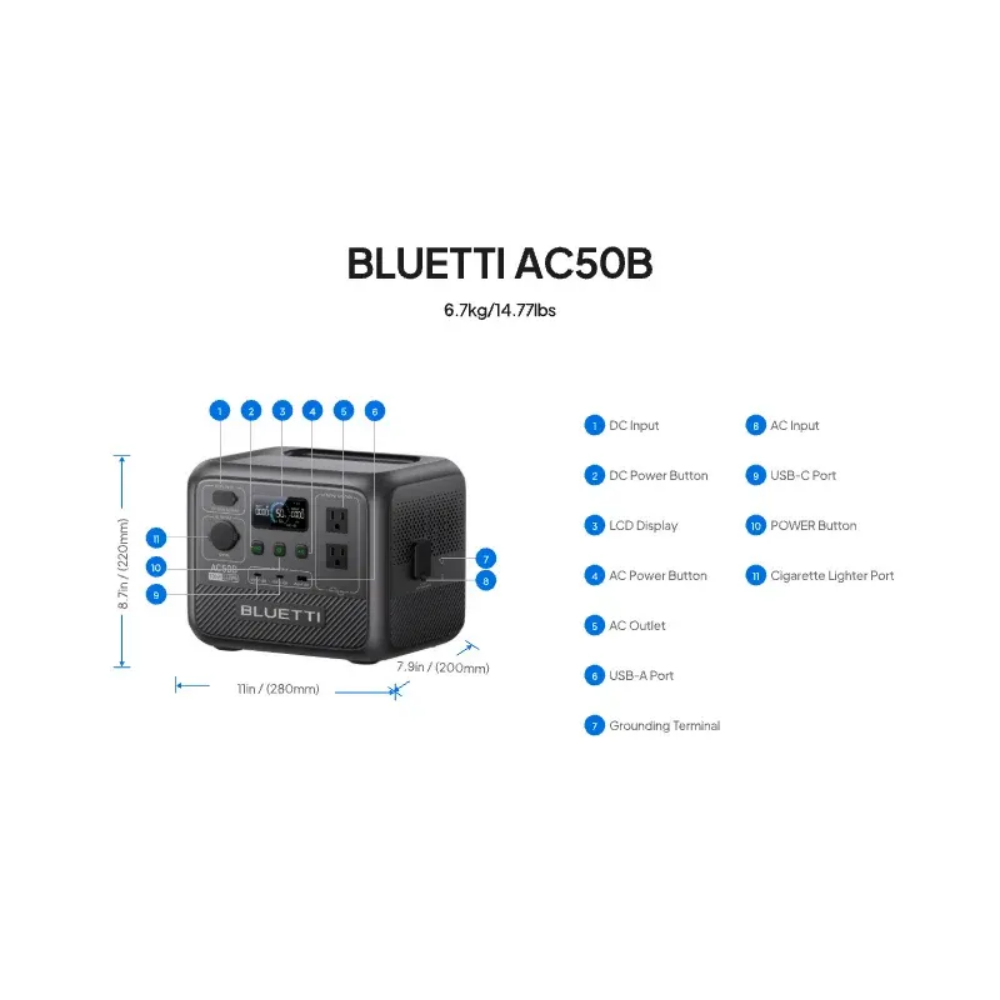 BLUETTI AC50B Portable Power S - Lifepo4 Battery Pack recension och pris
