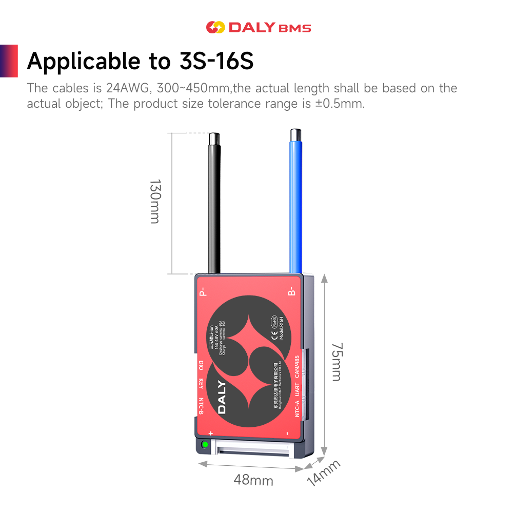 DALY Smart BMS 16S 60V 40A Li- - Lifepo4 Battery Pack recension och pris